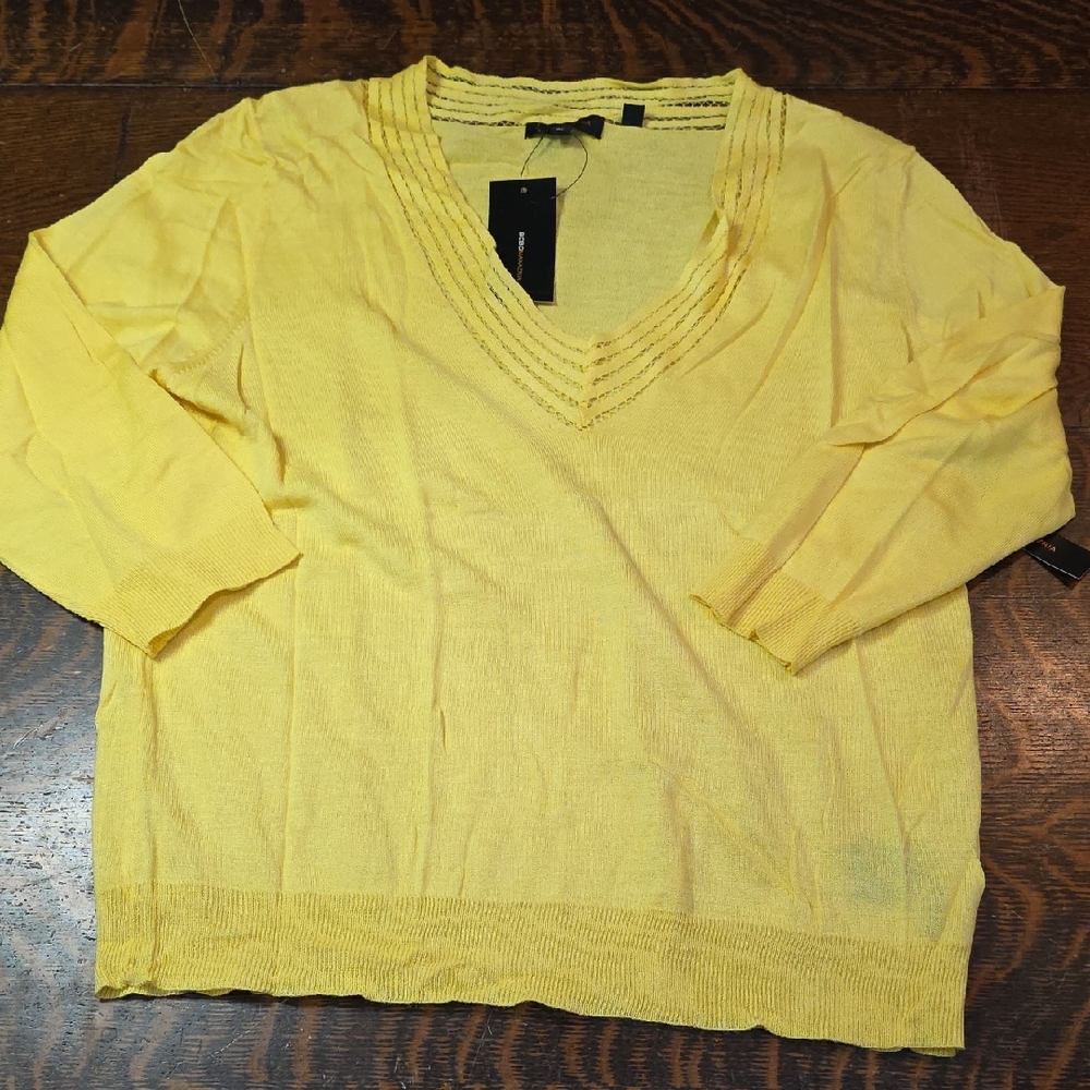 BCBGMaxAzria‎ Sunny Yellow V-Neck Sweater